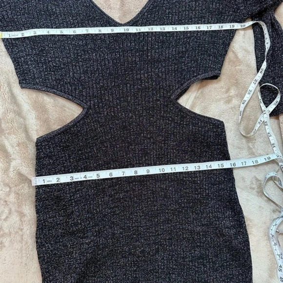 Open Edit Sparkle Cutout Sweater Minidress In Black- Silver NWT - Picture 4 of 6